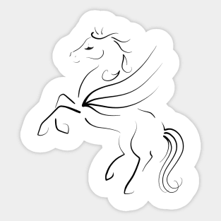 Elegant Rearing Pegasus Sticker